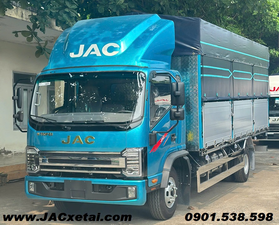 JAC N750plus thùng mui bạt bửng Nhôm (màu xanh ngọc)